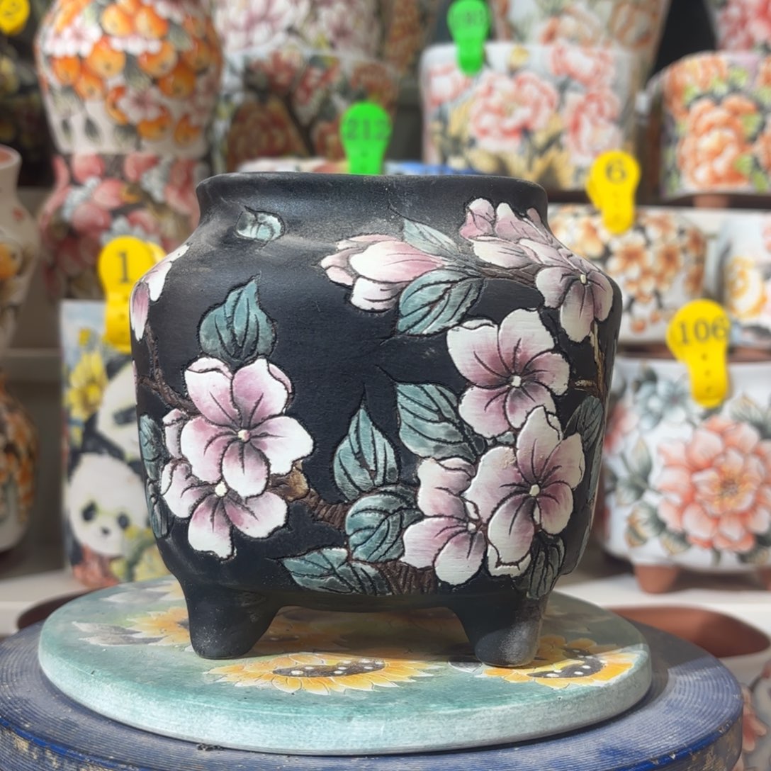 紫砂花盆水晶花盆225微瑕