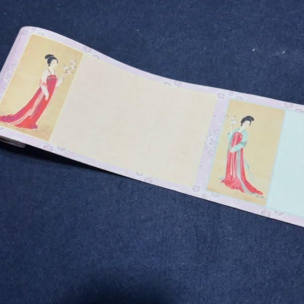 【升级纳米迷你小仕女折花长卷】大风堂纳米半生熟毛笔书法作品纸