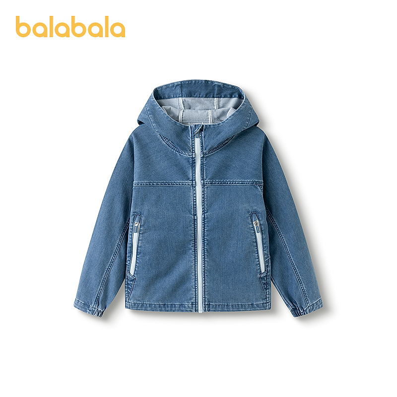 巴拉巴拉童装男童外套儿童上衣春装连帽牛仔便服潮百搭时尚舒适