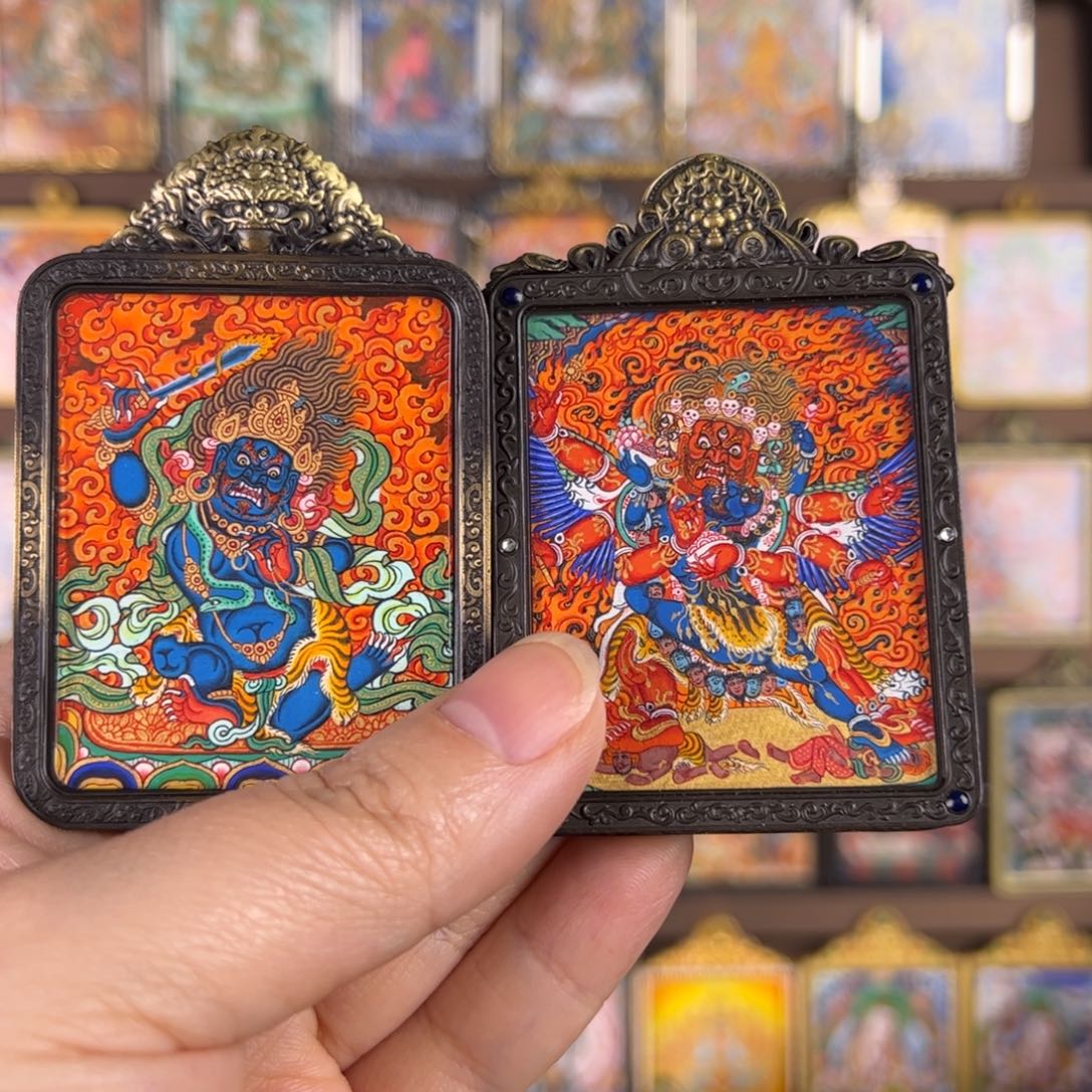 达***6吊坠马头不动唐卡绘画作品