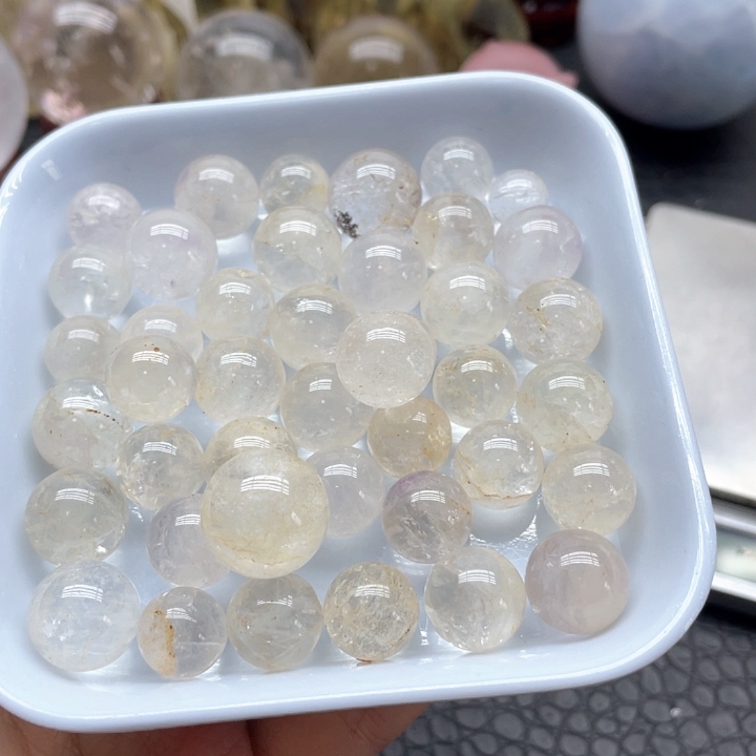 水晶珠宝半成品未镶嵌66白水晶单株