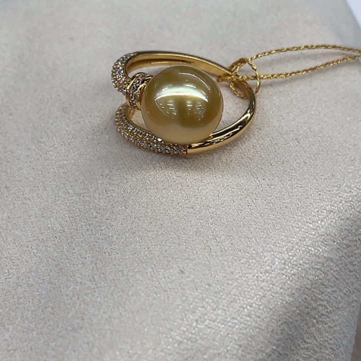 银S925镶嵌戒指海水珍珠10-11mm