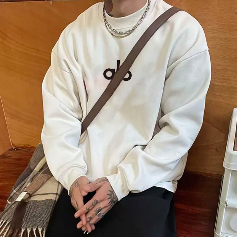 【专属链接】ALO纯棉长袖卫衣320G重磅美版T恤男女情侣内搭打底衫