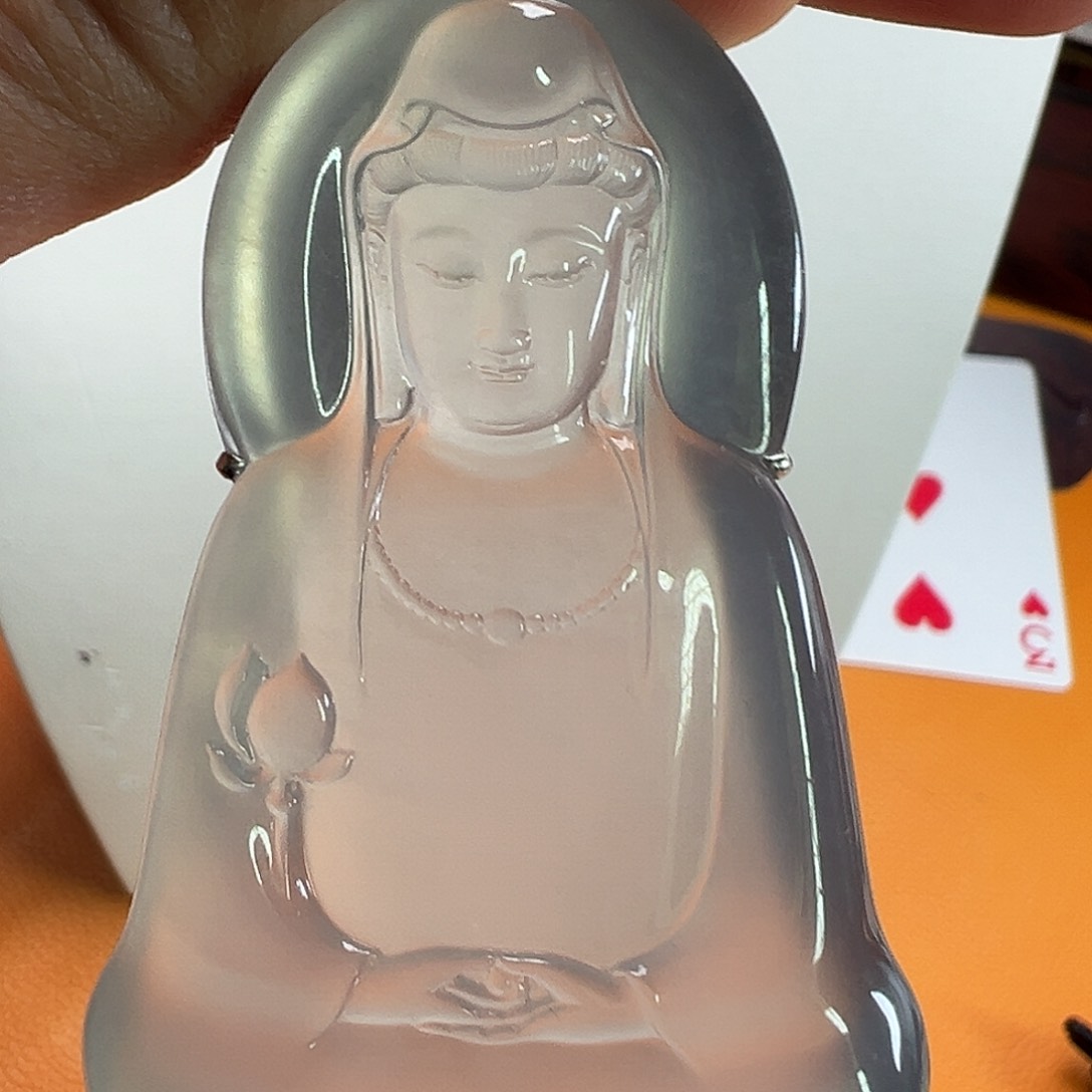 翡翠颈饰18K金镶嵌茅台白素衣观音