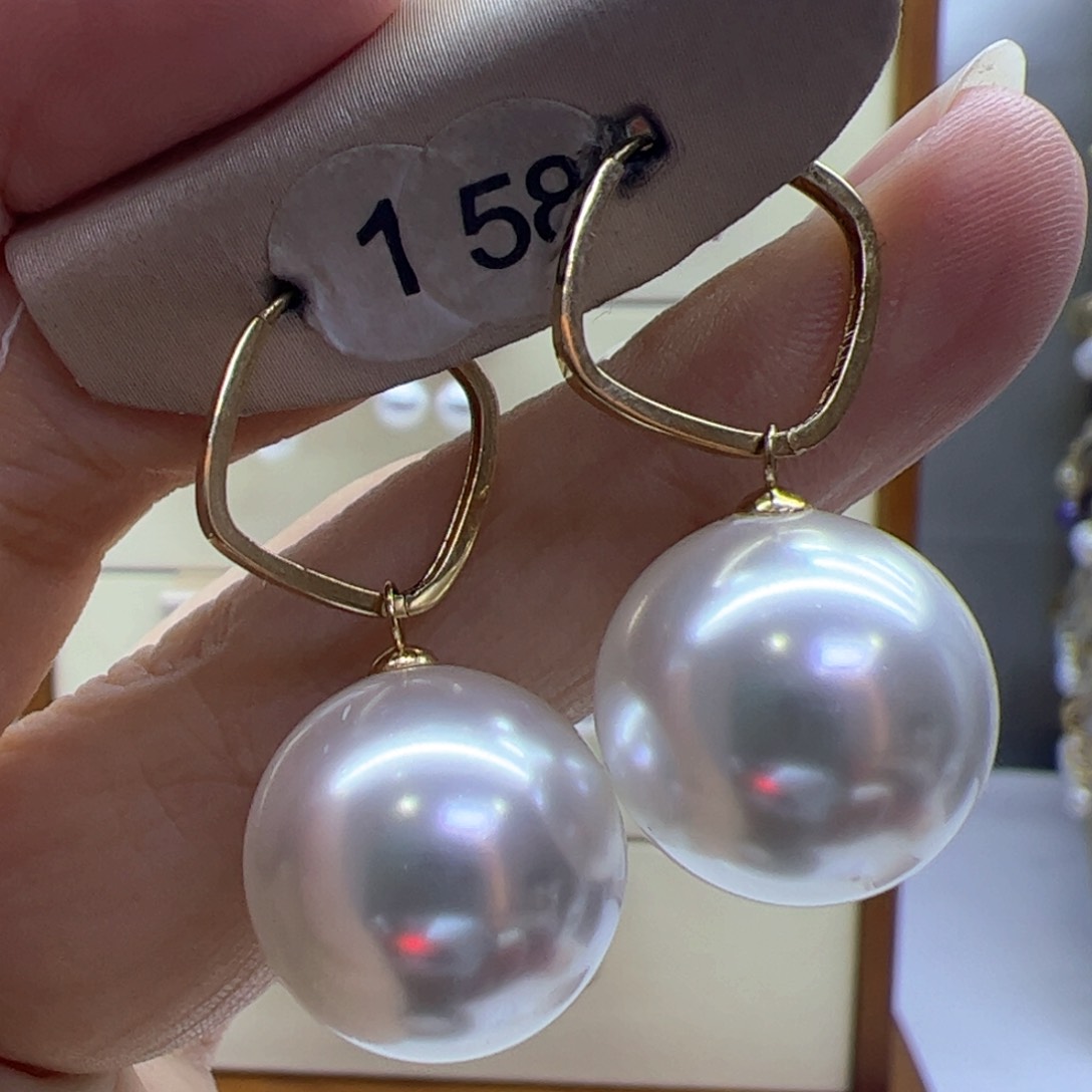 淡水珍珠耳饰18K金镶嵌
