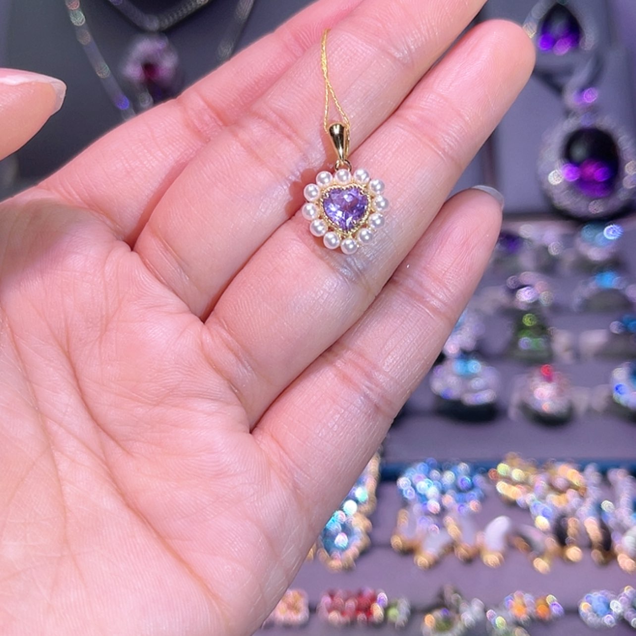 【闪购商品】紫晶吊坠(赠链)银S925镶嵌吊坠