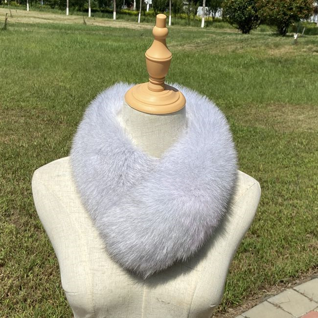 韩版真狐狸毛围巾女秋冬百搭短款皮草磁铁吸扣毛毛围脖气质