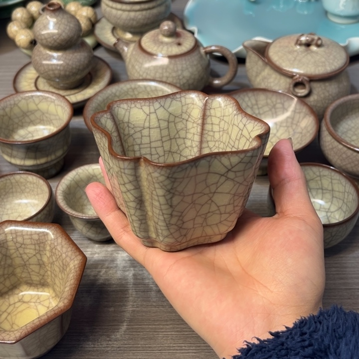 传世哥窑 煮泉杯特价