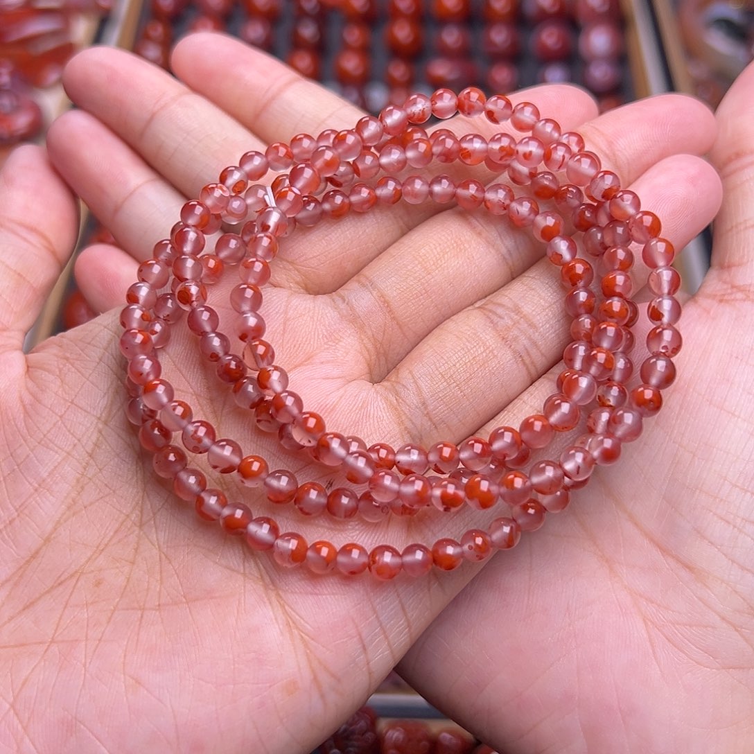 南红玛瑙未镶嵌珠宝奇石火焰飘圆珠多圈108