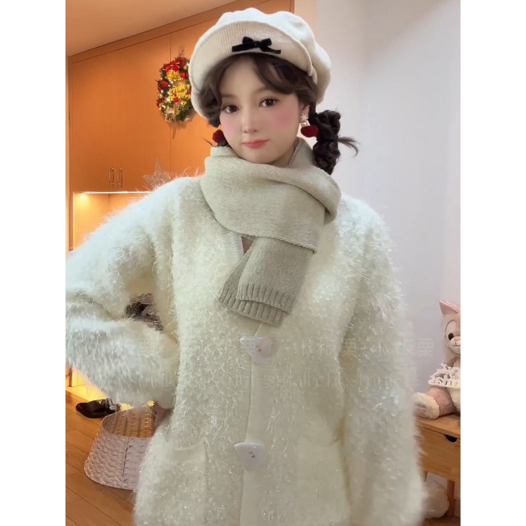 【小板栗精选】“软糯毛毛系列”亮丝开衫毛衣打底春秋冬新款温柔甜美