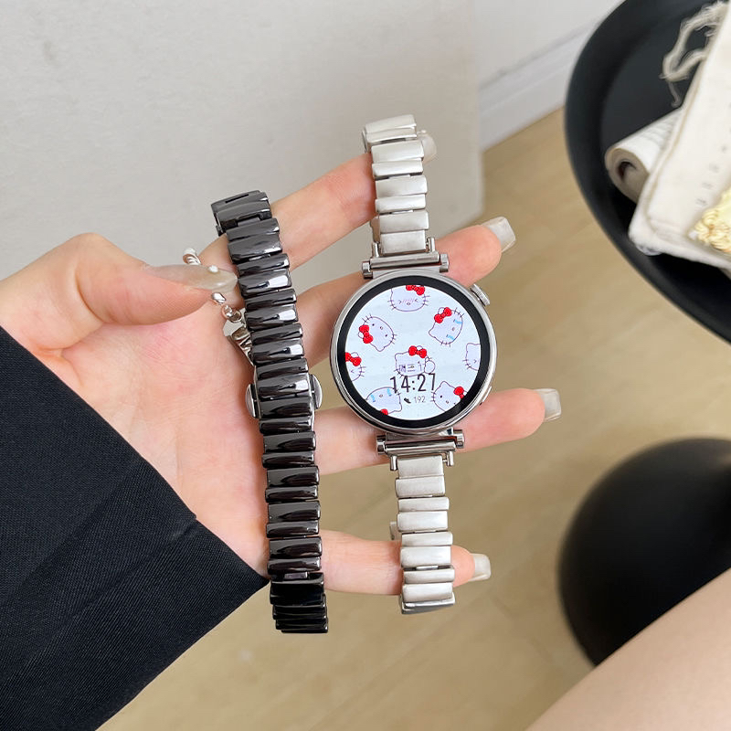适用华为GT5/4女款不规则金属表带watch4表带Fit3不锈钢蝴蝶扣gt3