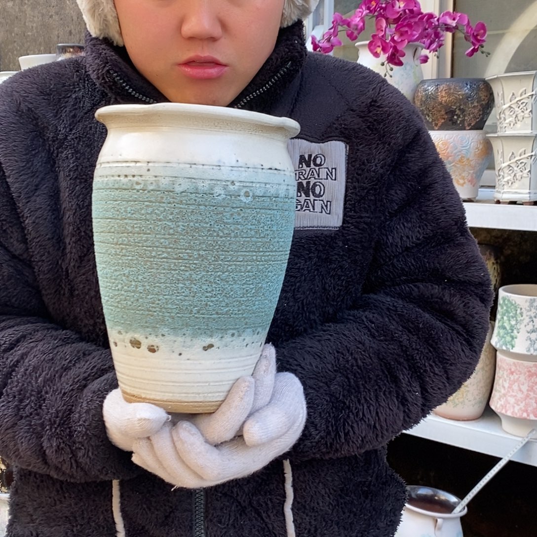 紫砂花盆口17高25瑕疵