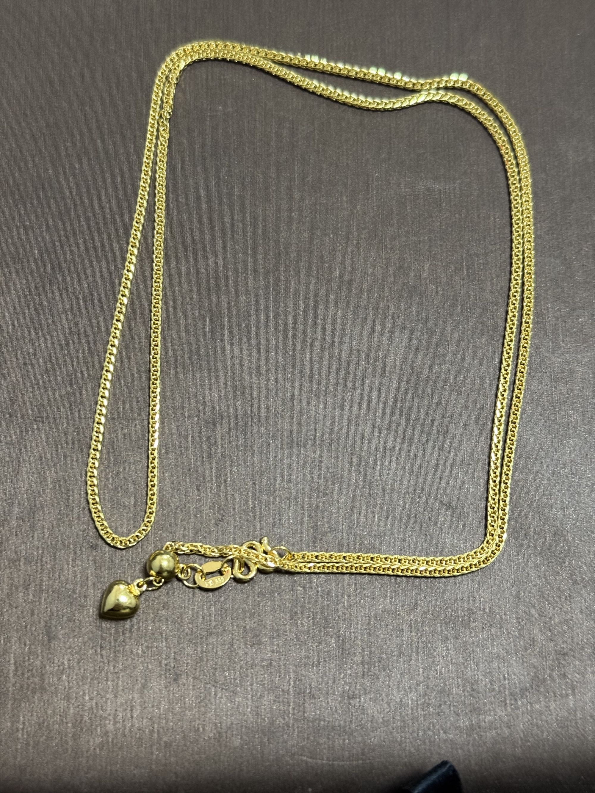 【世纪金时代金店】足金爱心肖邦抽拉项链50cm左右