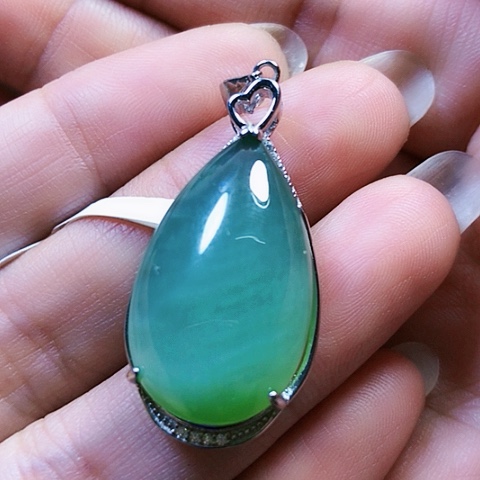 和田玉银S925镶嵌戒指小*?