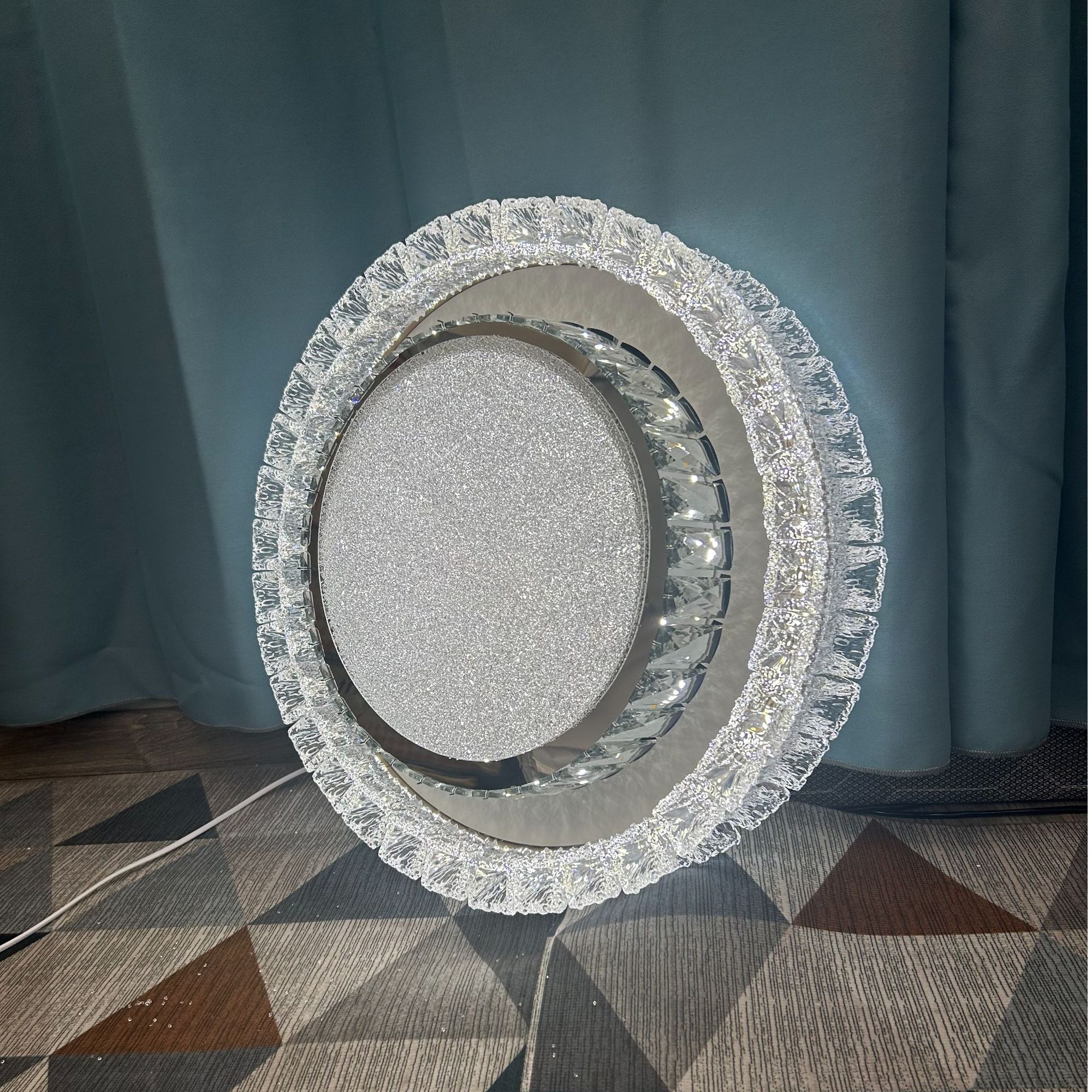 轻奢亚克力水晶家用吸顶灯大卧室灯主卧天鹅湖房间大气圆形创意