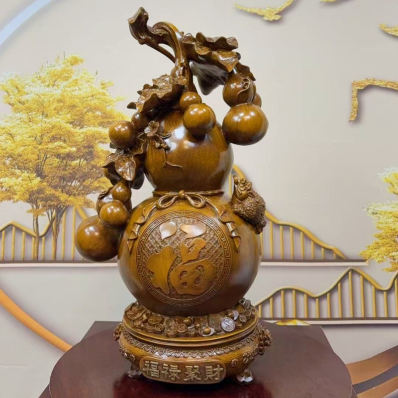 福禄聚财招财葫芦摆件新中式客厅前台办公室装饰品乔迁开业礼品