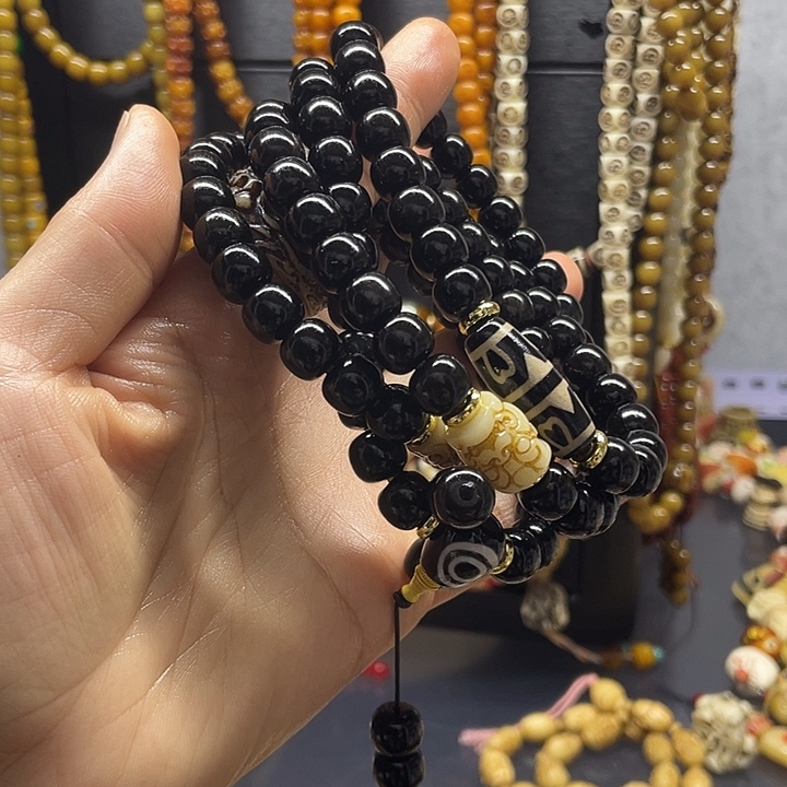 ᥫ***°木质非金属手工雕刻手链