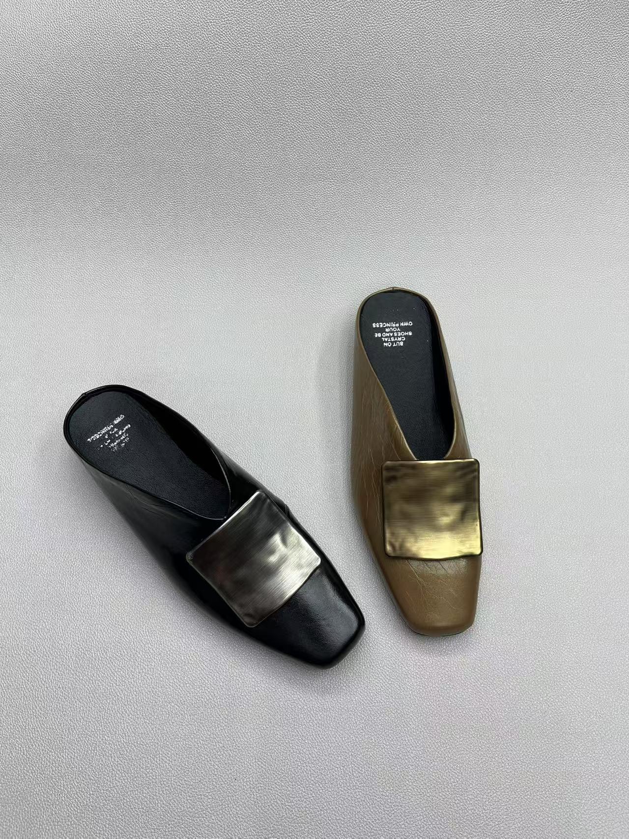 [小麦手工鞋]3厘米舒适百搭半拖气质春夏包头鞋女款鞋子爆款新款