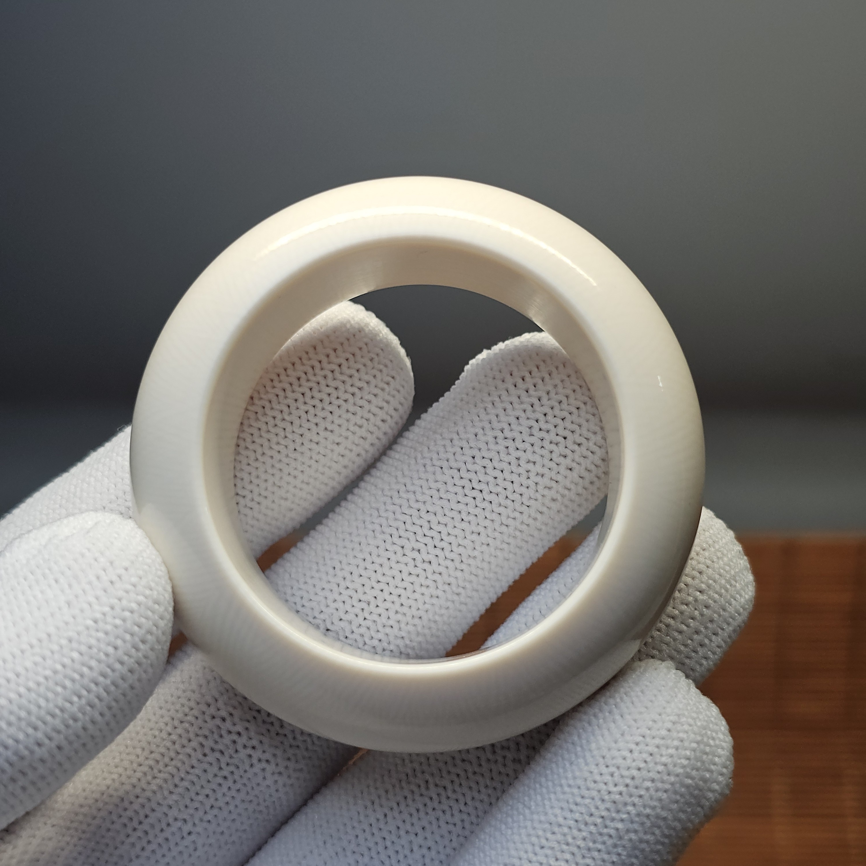 天然猛犸牙满纹白冰圈圈圈口3.6