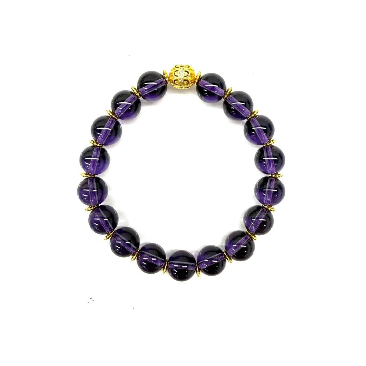 s1708-国风气质设计款紫冰圆珠手串-赠礼盒