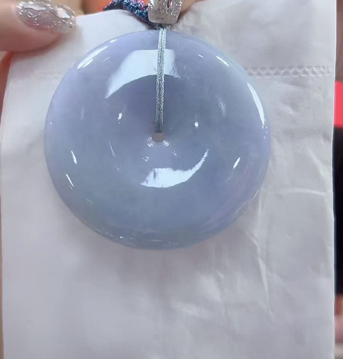 天然翡翠A货紫罗兰平安扣（多样性发货只发一个）宽48-55厚5-8送绳