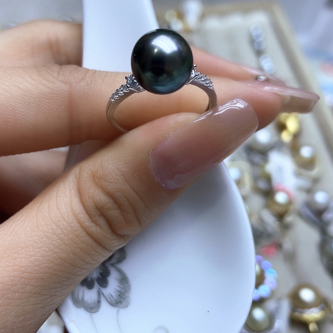 海水珍珠戒指银S925镶嵌