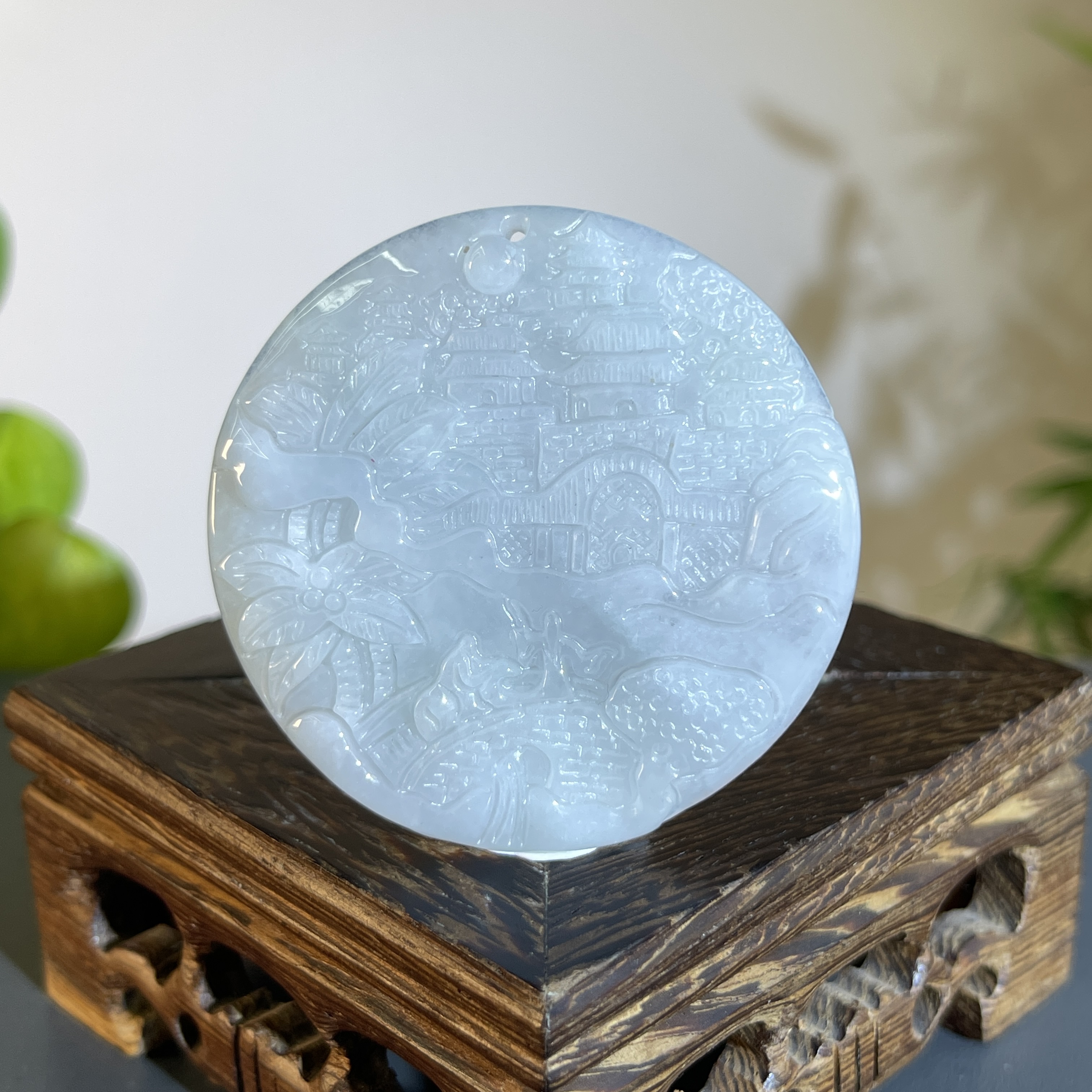 JXW10-010 天然缅甸A货翡翠 山水牌