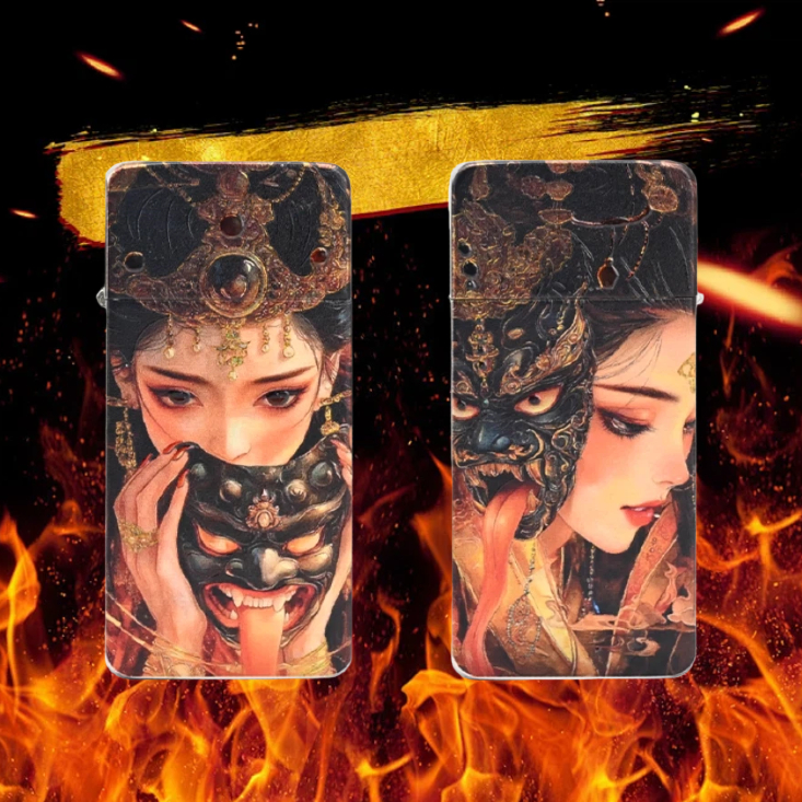 EIFFEL 彩印白镍扎基拉姆创意打火机复古防风男士个性礼物