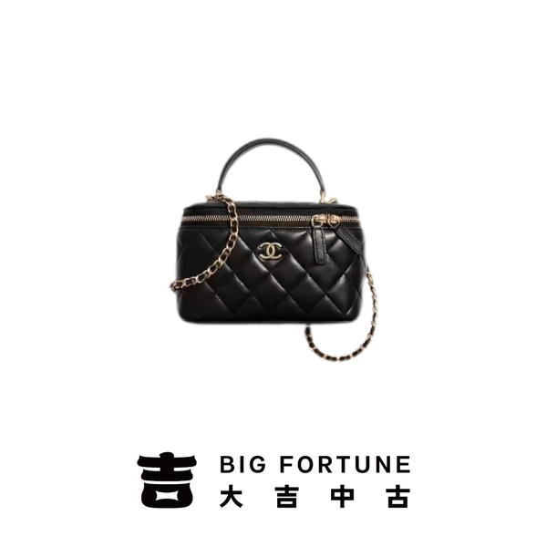 大吉中古/Chanel香奈儿黑金手柄长盒子斜挎包（无镜子版本）