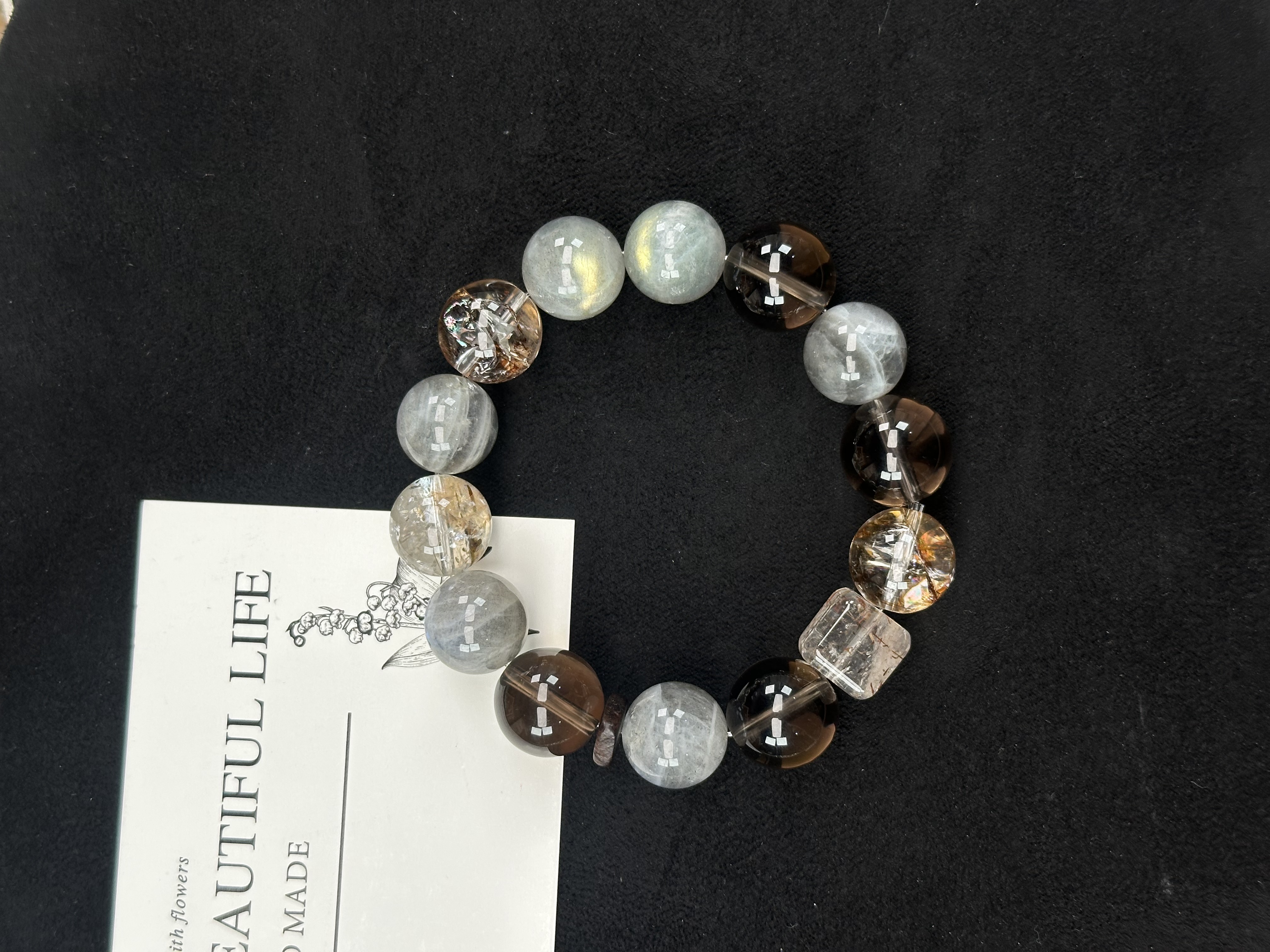 【夜幕降临】月光石金箔设计款【拍两单！是一条价格】多样性发一W1579