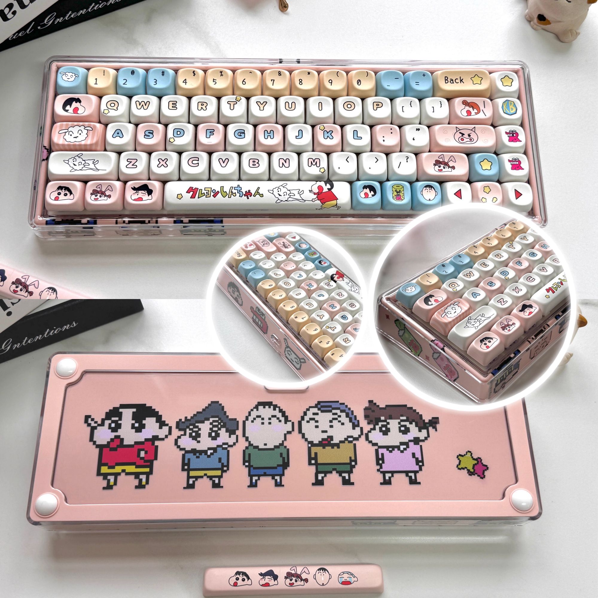 Ainbell蜡笔小新客制化机械Base68DIY创意高颜值小女生键盘