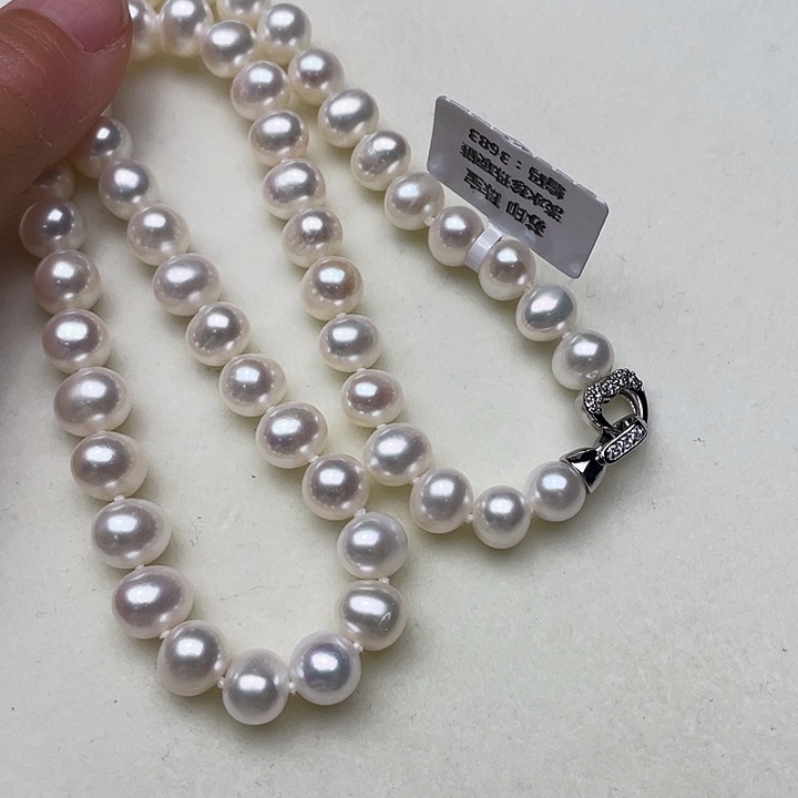 淡水珍珠未镶嵌颈饰卡8➕极光白炫彩