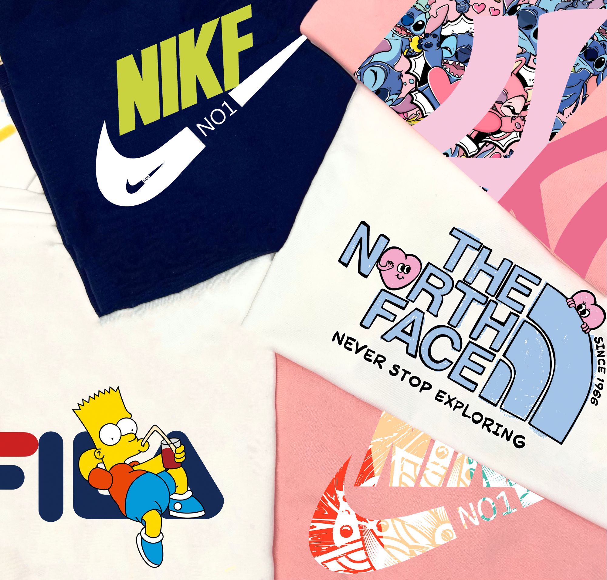 【2号链接】潮牌短袖吸湿排汗短袖通用夏季圆领T恤印花服装休闲半袖