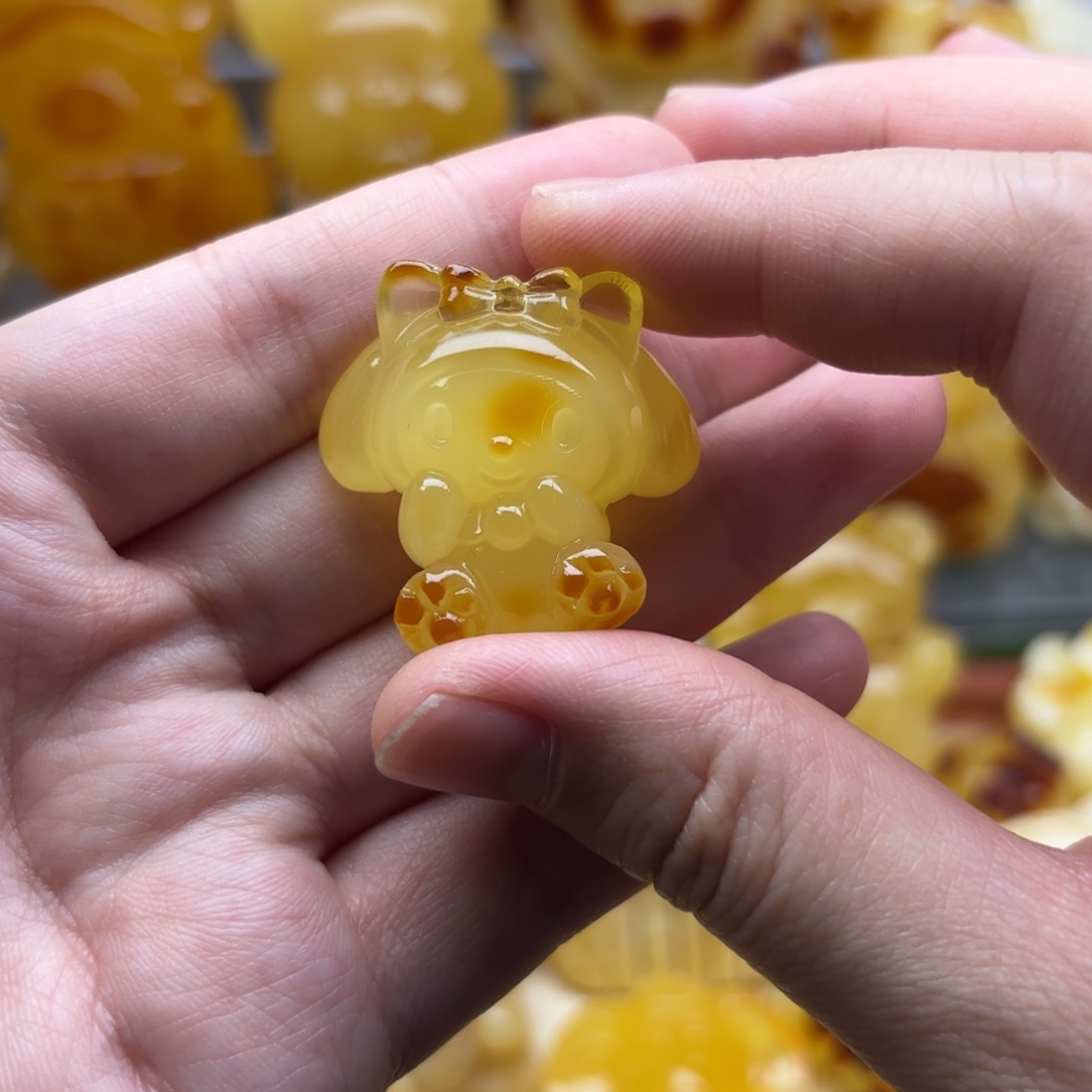 蜜蜡裸石未镶嵌蜜蜡吊坠打孔不退换