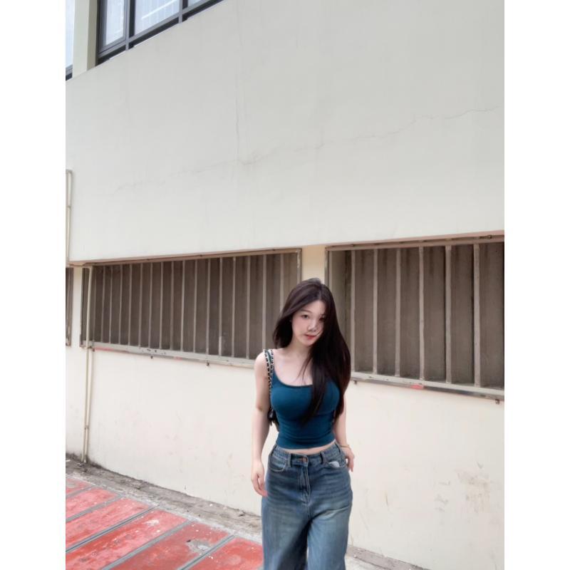 一只雪雪【卡戴珊小吊带】新款春季收腰自带胸垫显瘦百搭吊带背心