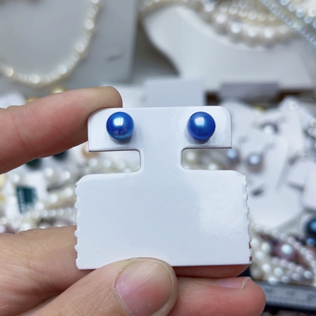 淡水珍珠耳饰银S925镶嵌