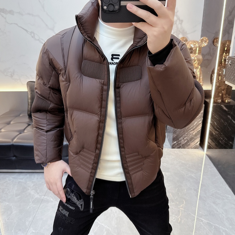 冰希CX.高级感拼接设计男士蓬松厚款立领保暖羽绒服2025冬季新款