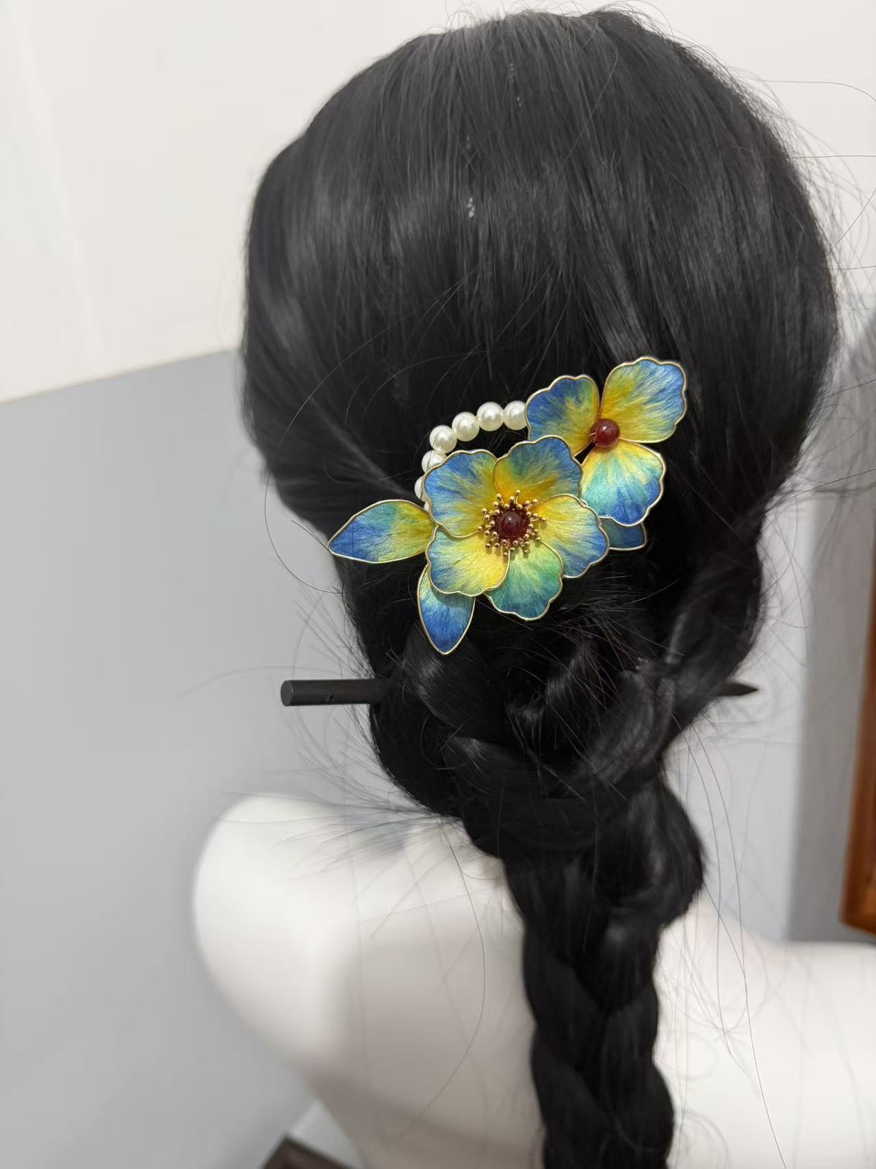 繁绒古风发饰蚕丝绒花纯手工制作气质古典百搭头饰发簪民族风簪子