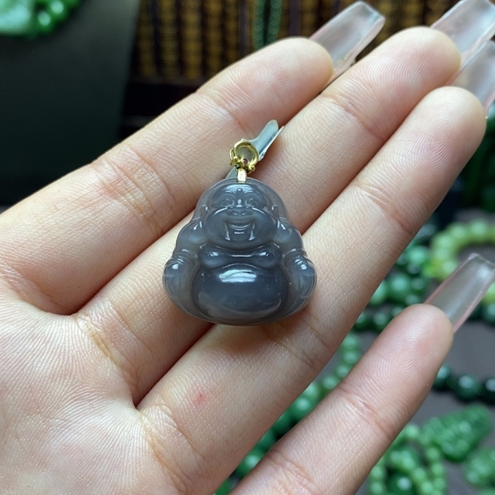 和田玉手串18K金镶嵌