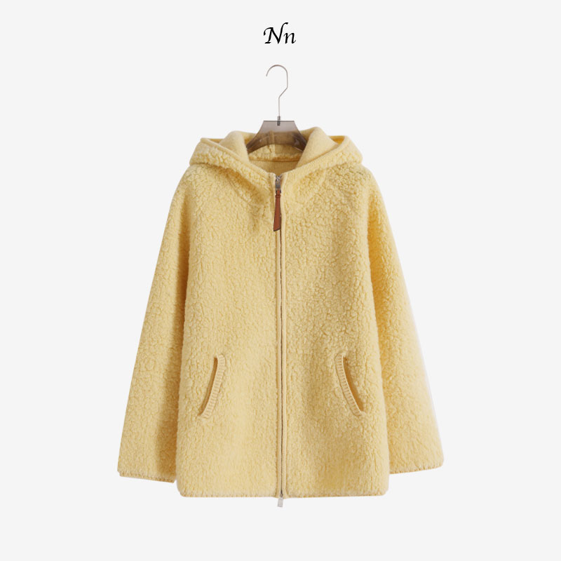 【陪你过冬】秋冬泰迪圈圈纱加厚款羊毛连帽外套毛衫 25183