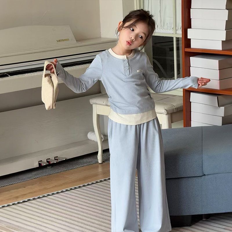 休闲运动长袖女童宽松春秋洋气儿童韩版外穿套装