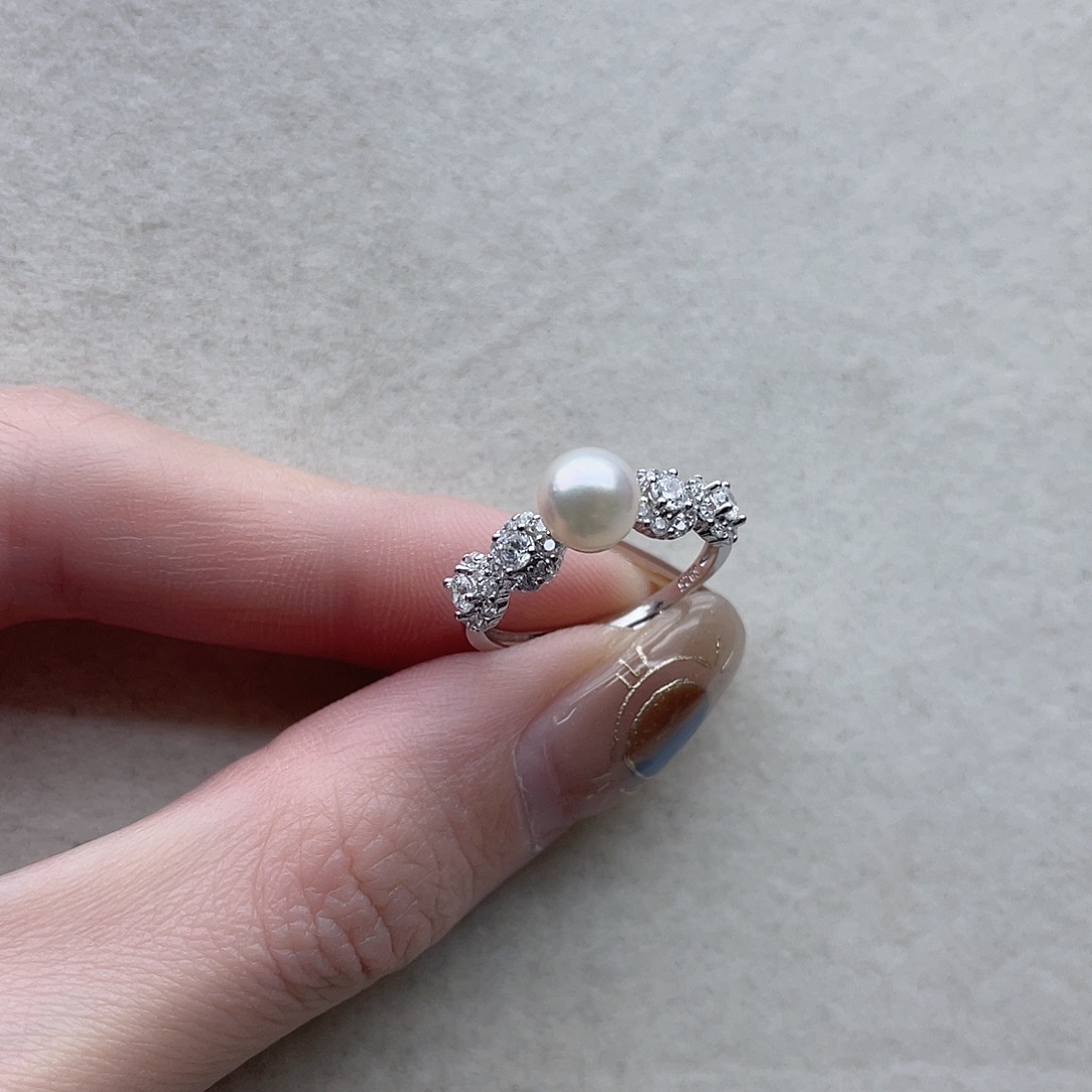 戒指84海水珍珠银S925镶嵌