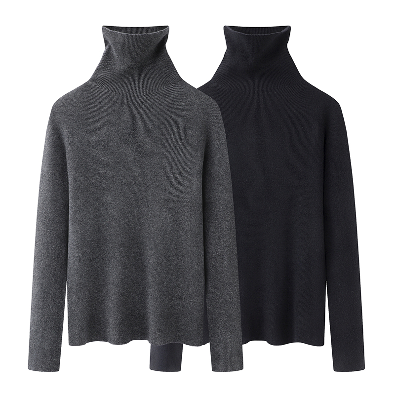 MM商场同款2025冬季新款修身显瘦长袖打底衫半高领针织衫女0981