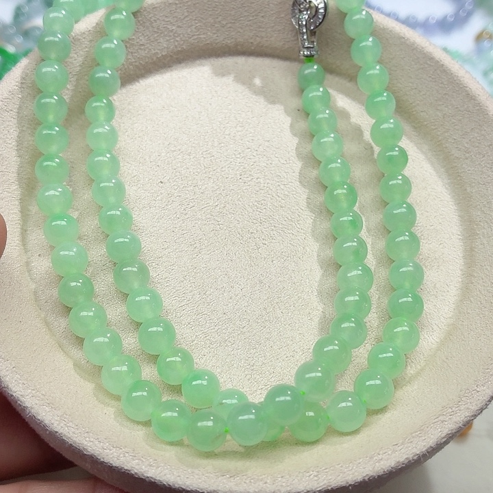 翡翠未镶嵌手链天然缅甸翡翠A货 卡7.2