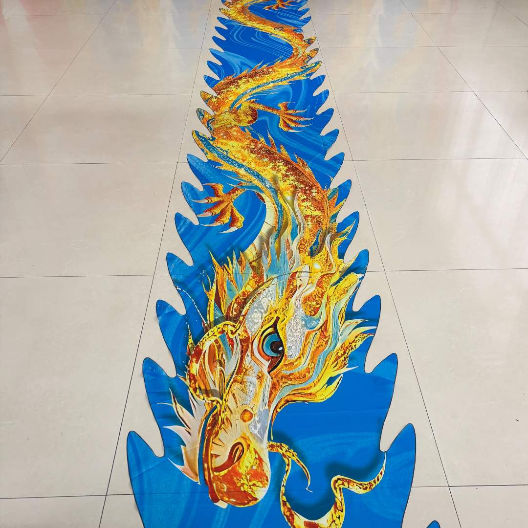 国腾新款8米洒金龙彩绸彩带一体无拼接可水洗健身单独龙衣