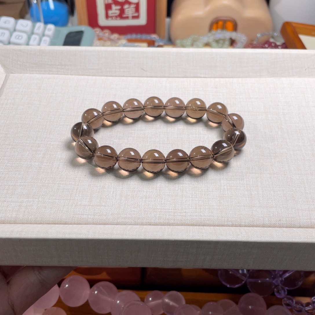 烟晶未镶嵌手链茶水晶卡12手串