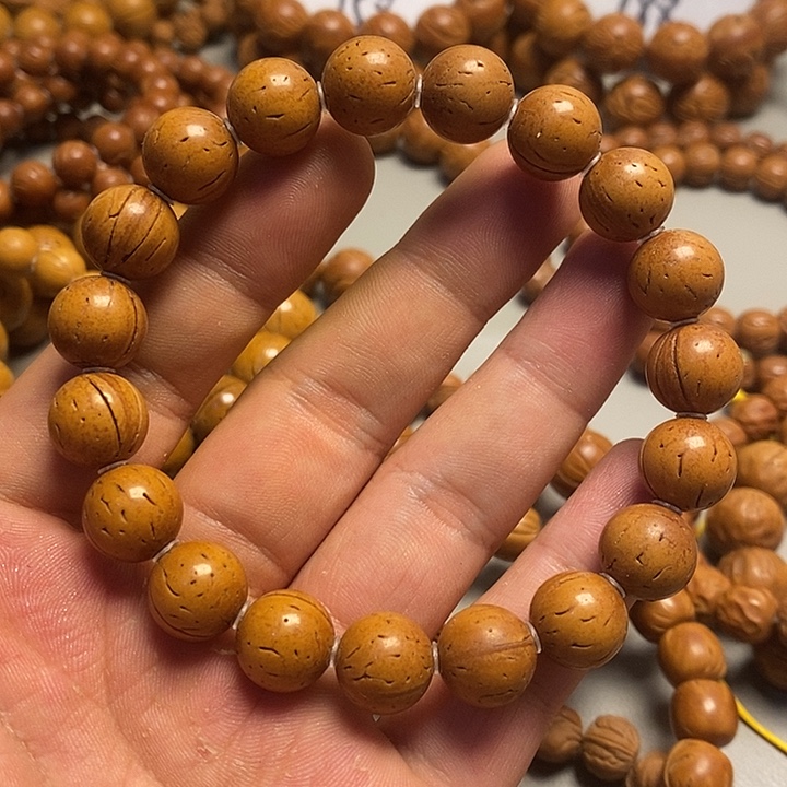 桃核吊坠脑纹光珠12.5