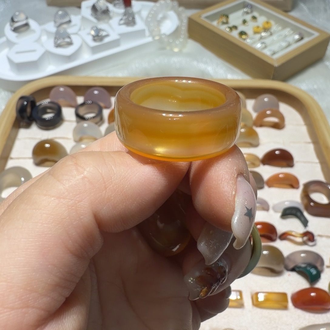 玛瑙/玉髓未镶嵌戒指港25/