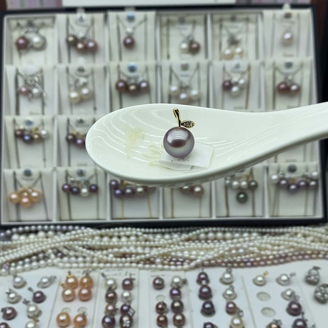 银S925镶嵌淡水珍珠吊坠(不含链)