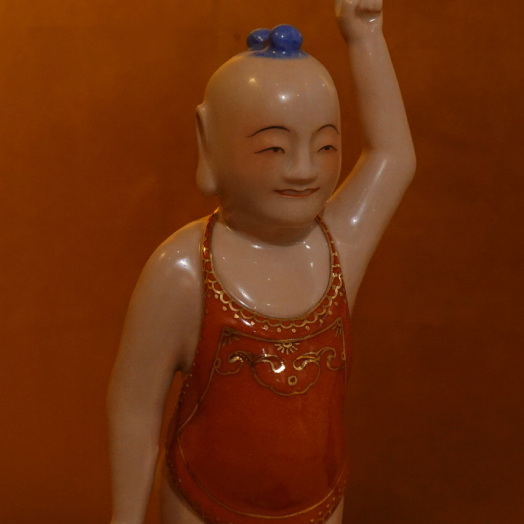 陶瓷彩绘大太子造像30cm